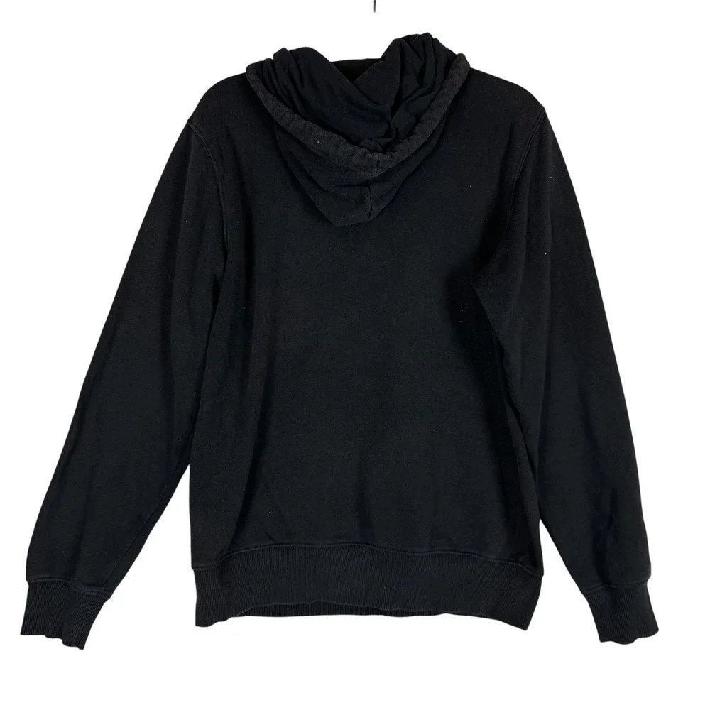 The North Face Hoodie Mens Small Black Pullover Fleece Big Logo‎ Kangaroo